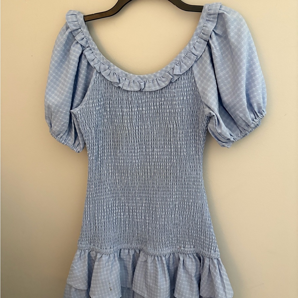 Blue Smocked Women's dress